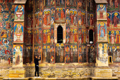 The painted frescoes of the Moldoviţa Monastery are some of the most dazzling in a region filled with UNESCO-listed churches