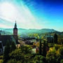 Panorama with collegiate church, Baden-Baden, Black Forest, Baden-Wurttemberg, Germany
