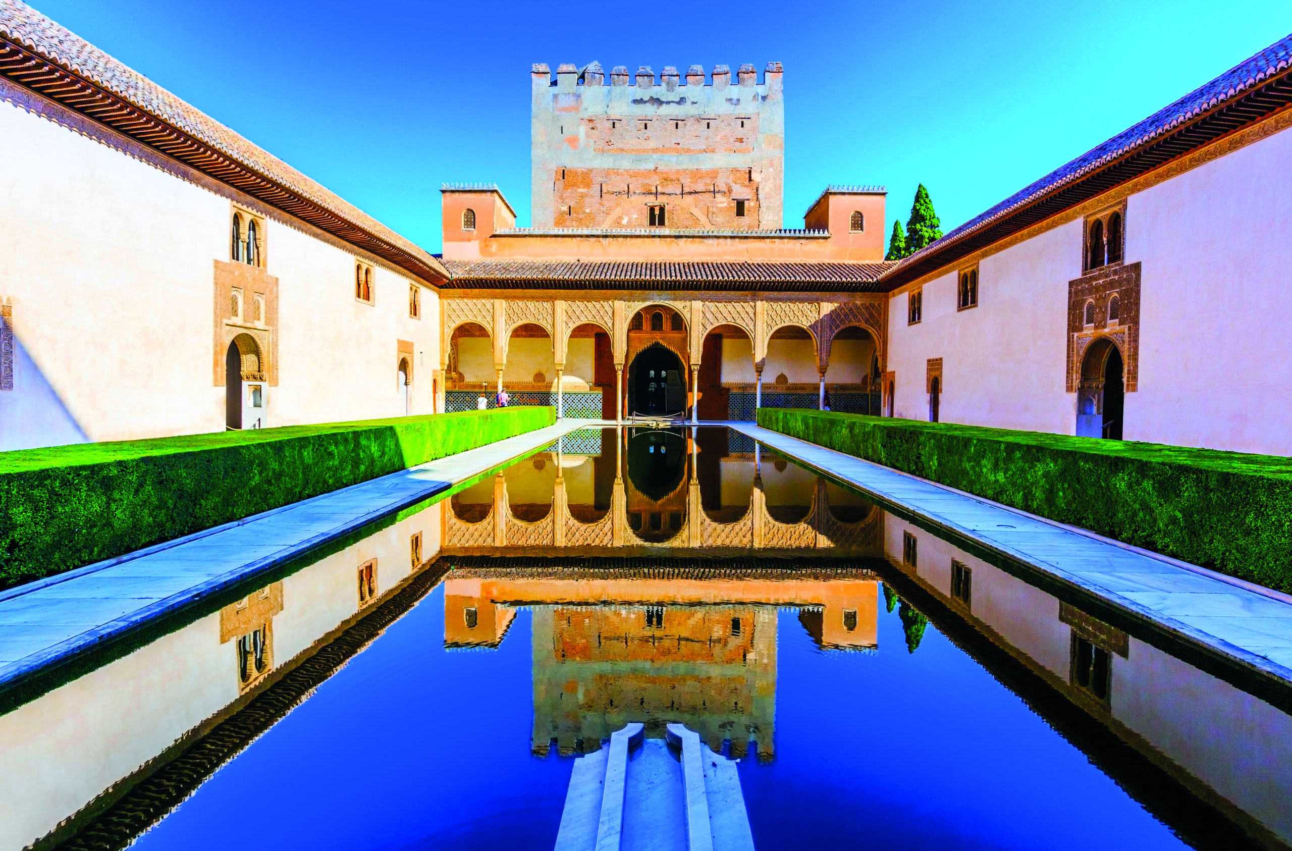 Alhambra Granada, Spain. The Nasrid Palaces (Palacios Nazaries) in the Alhambra fortress.