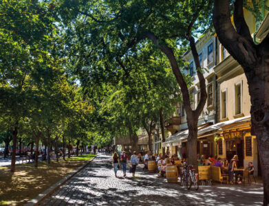 Bars and cafes on Hviezdoslavovo namestie in Bratislava