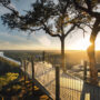 Scenic views overlooking the Nepean River, Penrith and Mulgoa from Mount Portal Lookout, Blue Mountains.