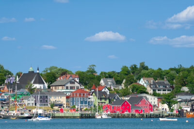 Sunny summer day view of Lunenburg harborfront