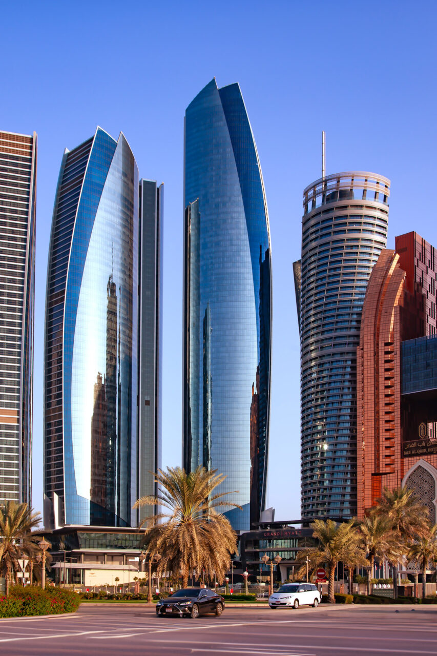 Cluster of skyscrapers along Abu Dhabi's Corniche