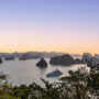View of Ha Long Bay at sunset from Ti Top Island